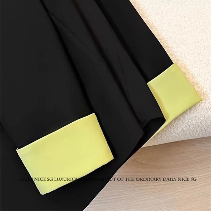 春季新款洋气百搭小香风设计感拼色长袖显瘦小西装外套女西服外搭,淘宝优惠券,粉丝福利购,淘宝优惠卷