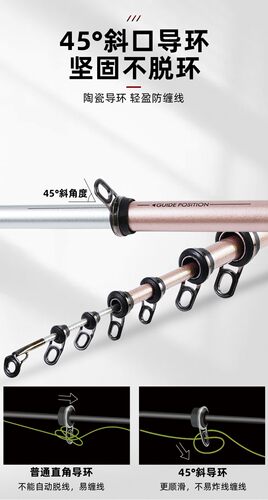 迪佳矶竿新款 波浪二代斜口导环矶钓竿碳素渔具垂钓用品 正品 - 图1