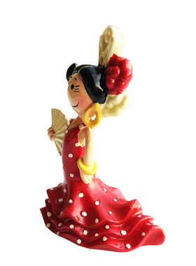 西班牙创意旅游纪念工艺品 立体手工彩绘弗拉明戈舞女郎摆件盒装
