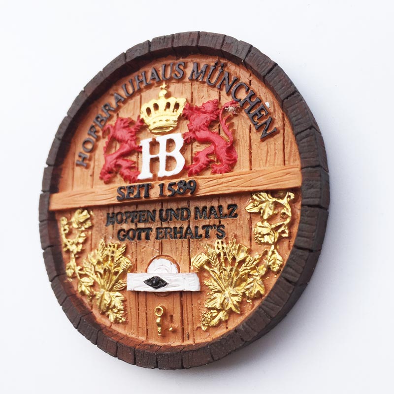 德国慕尼黑创意啤酒橡木桶旅游纪念装饰工艺品家居摆件磁铁冰箱贴 - 图1