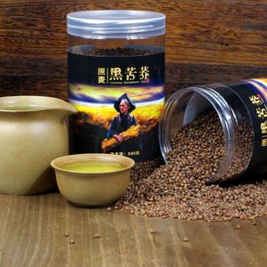 买1送1 四川大凉山彝乡人黑苦荞原麦茶500克 黑珍珠苦荞茶 荞麦茶