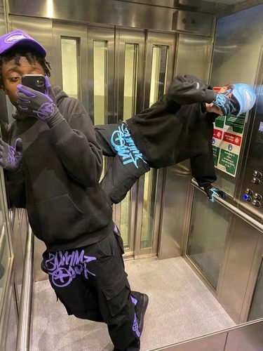 Minustwo cargos欧美y2k印花拼接工装裤男高街长裤ins超火百搭af1 - 图0