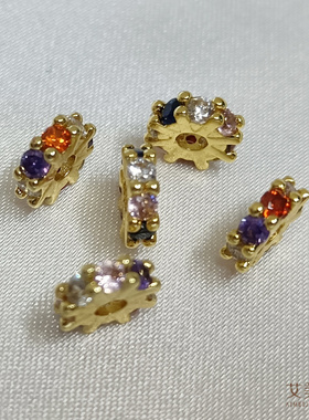 镶锆石齿轮隔珠隔片DIY饰品配件