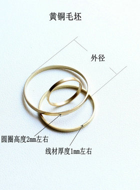 纯铜黄铜1mm*2mm无缝圆环