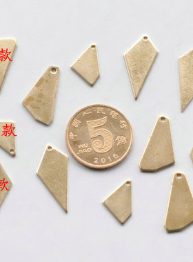 diy黄铜不规则棱形几何耳环发簪