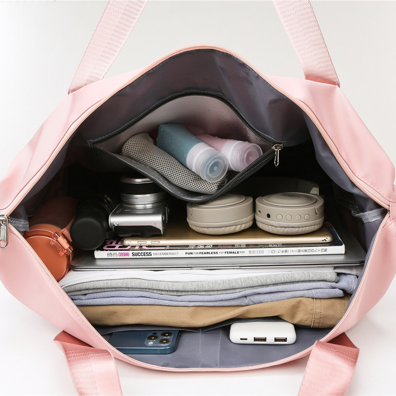 旅行包女大容量短途出差折叠收纳袋 满江红箱包旅行袋