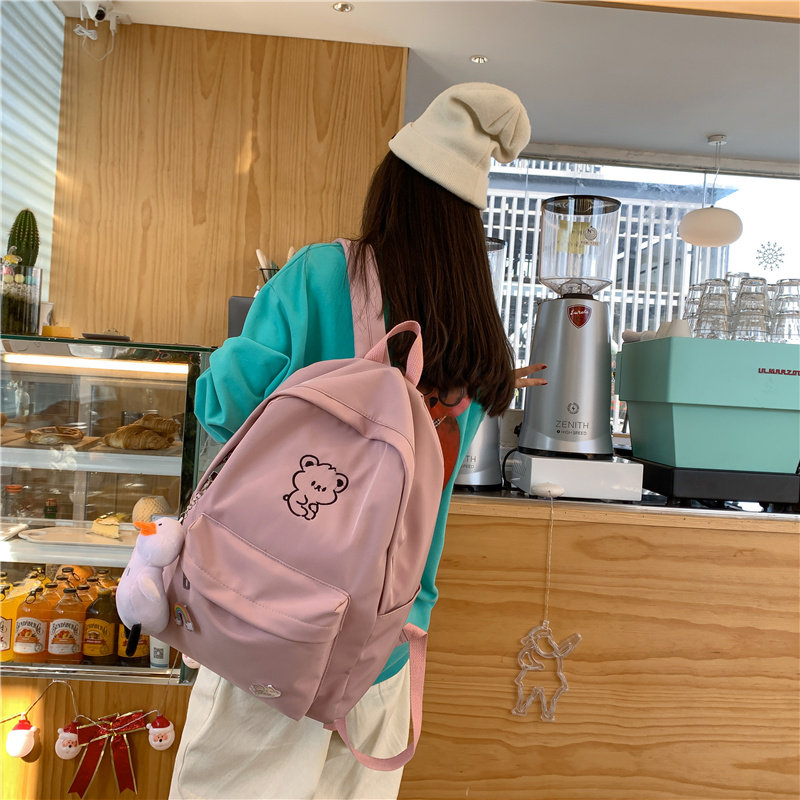 初中生女ins风森系简约时尚双肩包 满江红箱包双肩背包