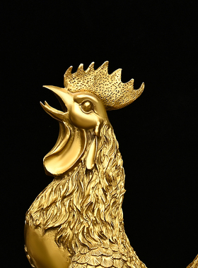 纯铜风水十二生肖大公鸡装饰摆件