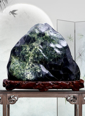 泰山玉雪花玉石精品原石摆件