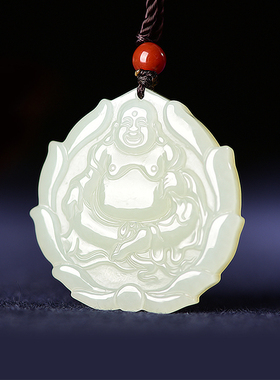 挂件项链情侣玉佩弥勒佛吊坠