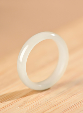 男女款和田玉素圈戒指