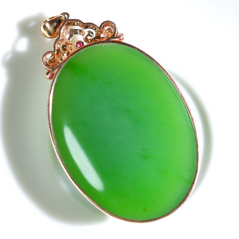 新疆天然挂件金镶玉女士款21g吊坠 玉赐平安项坠/吊坠