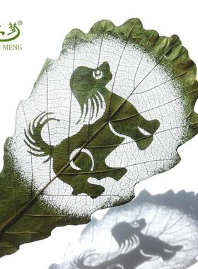 12生肖树叶雕刻书签手工制作创意