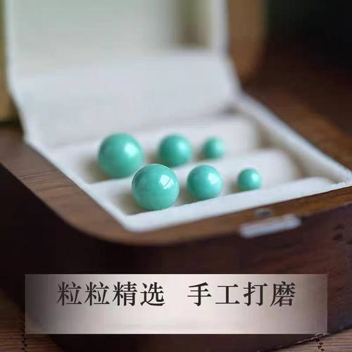 天然原矿绿松石圆珠散珠配珠单珠弟子珠小米珠隔珠diy配饰配件 - 图3