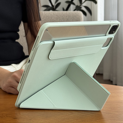新y折适用苹果ipadair8保护壳2026pro平板11代a16亚克力10.2防弯7摔13软胶5包边mini透明12.9磁吸双面夹m3套4 - 图1