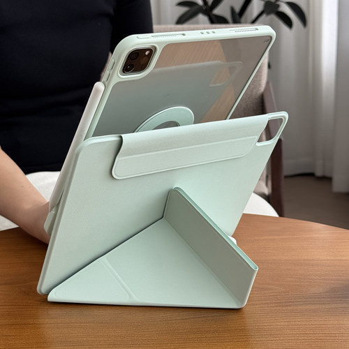 新y折适用苹果ipadair8保护壳2026pro平板11代a16亚克力10.2防弯7摔13软胶5包边mini透明12.9磁吸双面夹m3套4 - 图0