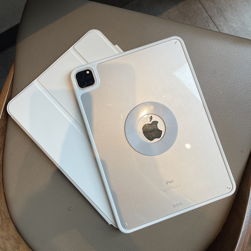 720旋转适用苹果2024ipadpro保护壳11寸亚克力6透明air6磁吸3拆分10代10.9无笔槽九3防弯壳2021平板10.2软壳8 - 图2