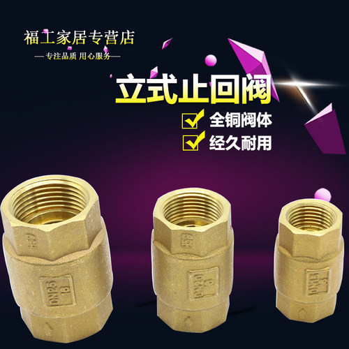 永德信410立式黄铜止回阀 全铜单向阀 止逆阀4分 6分 1寸 - 图2