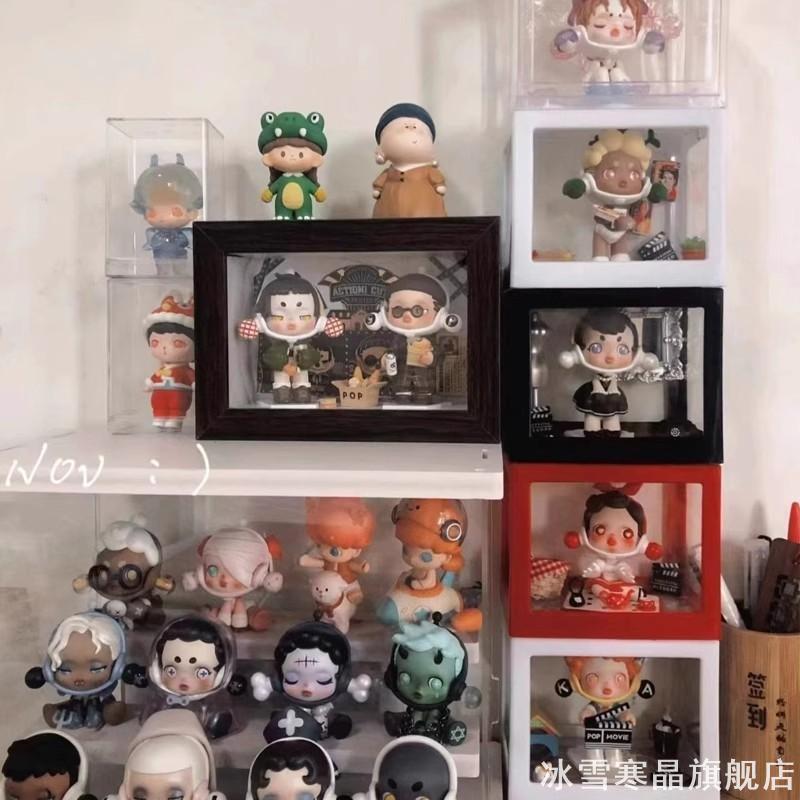 适用收纳展示盒宅宅dimoo造场景diy陈列单个透明娃娃防尘柜手办架 - 图2