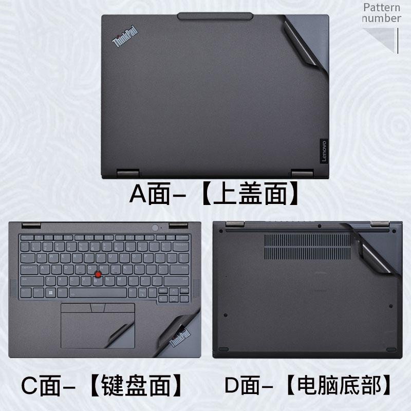 13.3寸联想ThinkPad X13Yoga笔记本保护膜电脑贴纸Gen4外壳贴膜翻转折叠笔记本X13S机身膜高清屏幕膜全套覆盖 - 图3