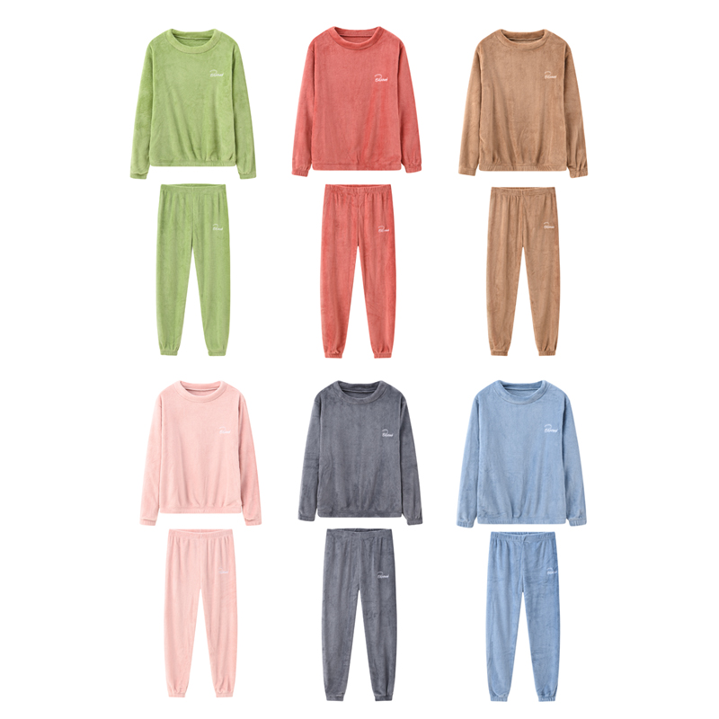 北极绒秋冬长袖加绒冬款珊瑚绒睡衣 北极绒卡美莹睡衣/家居服套装