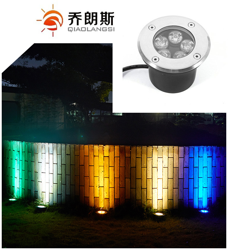 LED地埋灯户外草坪防水射灯景观七彩LED埋地灯 3W6W9W12W普瑞芯片_虎窝淘