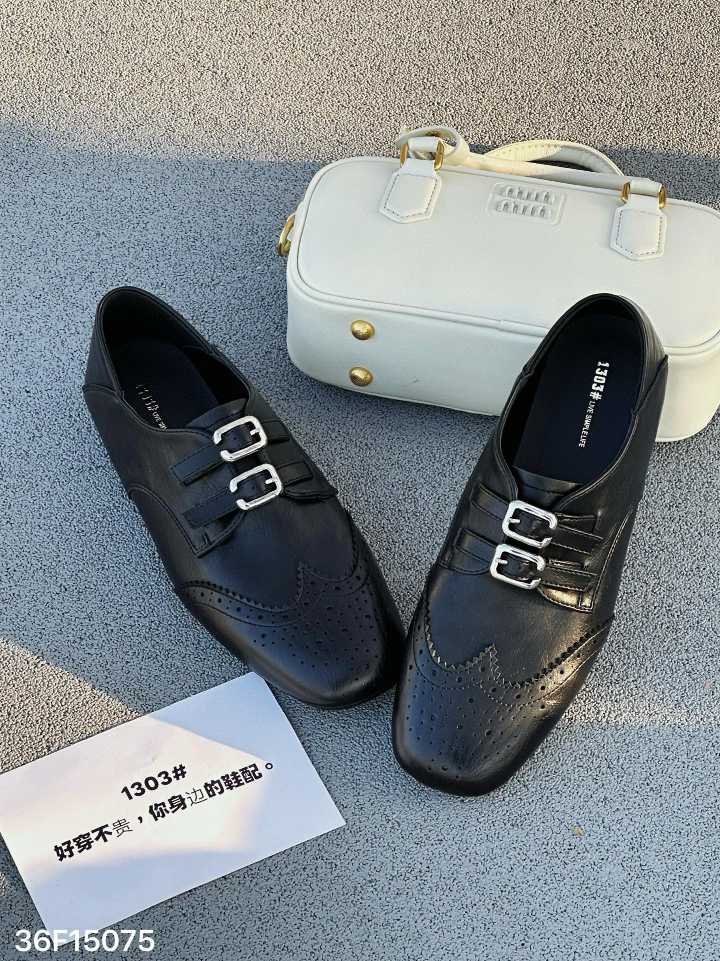 欧洲站2026春复古布洛克方头乐福鞋百搭黑色皮带扣小皮鞋女15075,淘宝优惠券,粉丝福利购,淘宝优惠卷