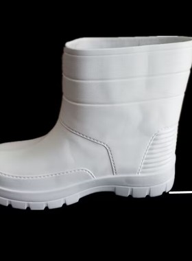 白色EVA泡沫水靴食品厂工作鞋车间加工雨靴男女防水鞋雨防滑耐磨