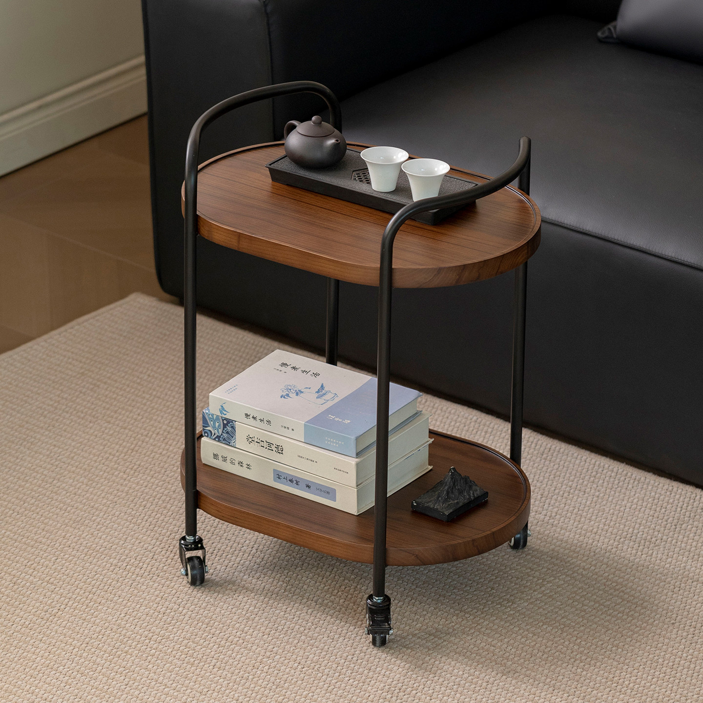 黑胡桃木实木小户型沙发边几茶几可移动客厅轻奢卧室床头2025新款,淘宝优惠券,粉丝福利购,淘宝优惠卷