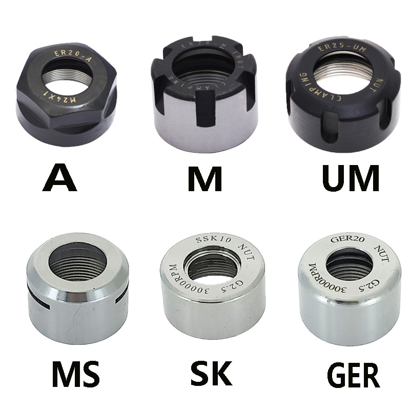 ER螺母 ER8 11 16 20 25 32 40高精雕刻机螺母 六角 数控刀柄螺帽