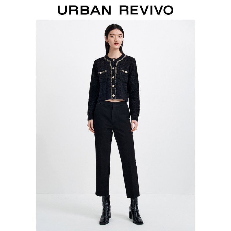 ur2022春季新品女装名媛气质细闪 UR毛针织衫