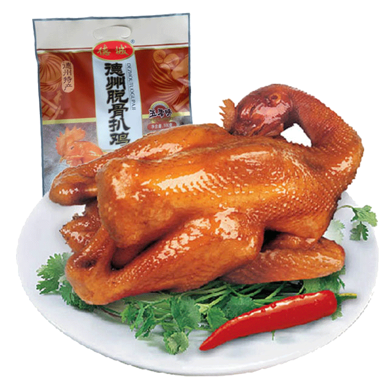 德州产五香脱骨扒鸡500g烧鸡包邮山东特产卤味鸡肉熟食零食真空鸡 - 图2