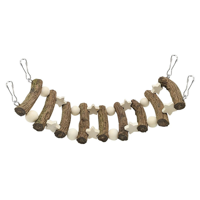 鹦鹉爬梯站杆秋千鸟笼装饰藤球啃咬磨牙解闷玩具牡丹虎皮木质吊桥,淘宝优惠券,粉丝福利购,淘宝优惠卷