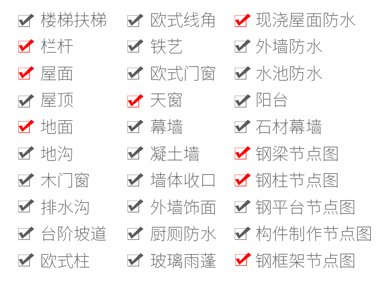 建筑设计院CAD通用详图节点大样图楼梯地面屋面钢结构施工图素材 - 图0