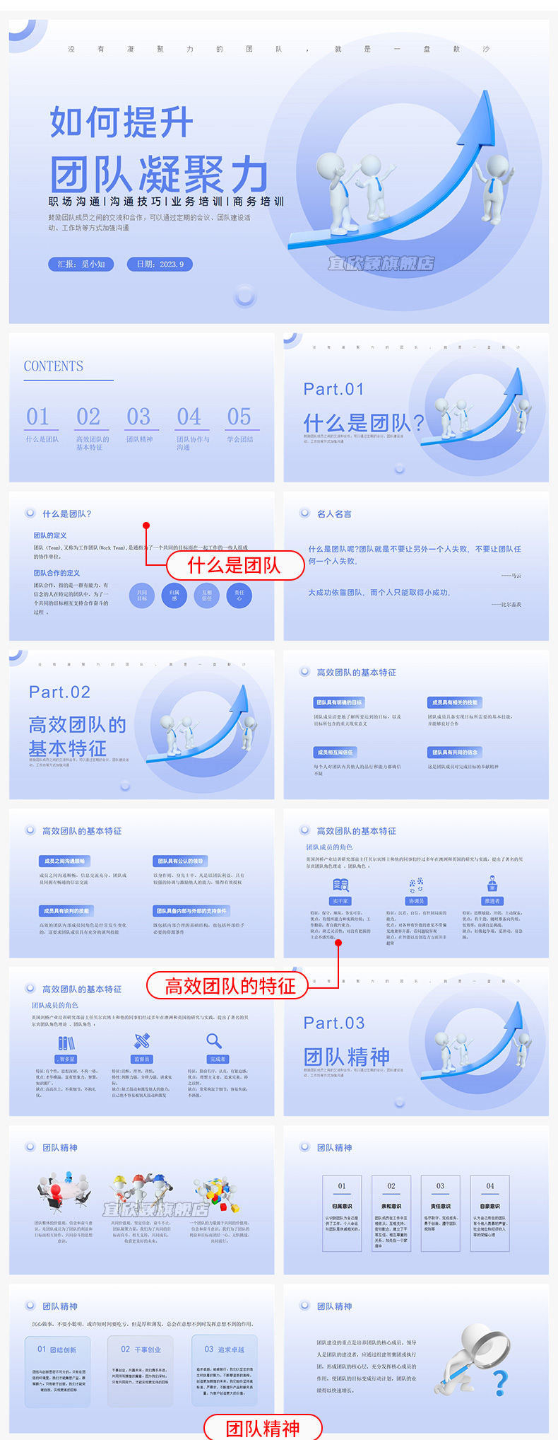 怎么打造团队凝聚力培训课件PPT模板集体团队合作协作能力管理wps-图1