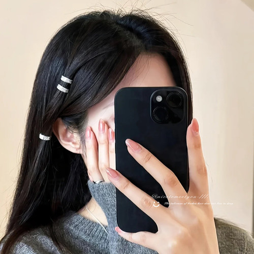 jennie同款水钻小发扣刘海侧边发夹女2026新款高级感夹子头饰发饰 - 图1