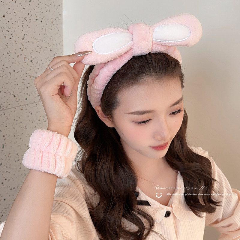洗脸专用发箍可爱头箍发带女新款洋气时尚毛绒束发带洗漱防湿护腕,淘宝优惠券,粉丝福利购,淘宝优惠卷