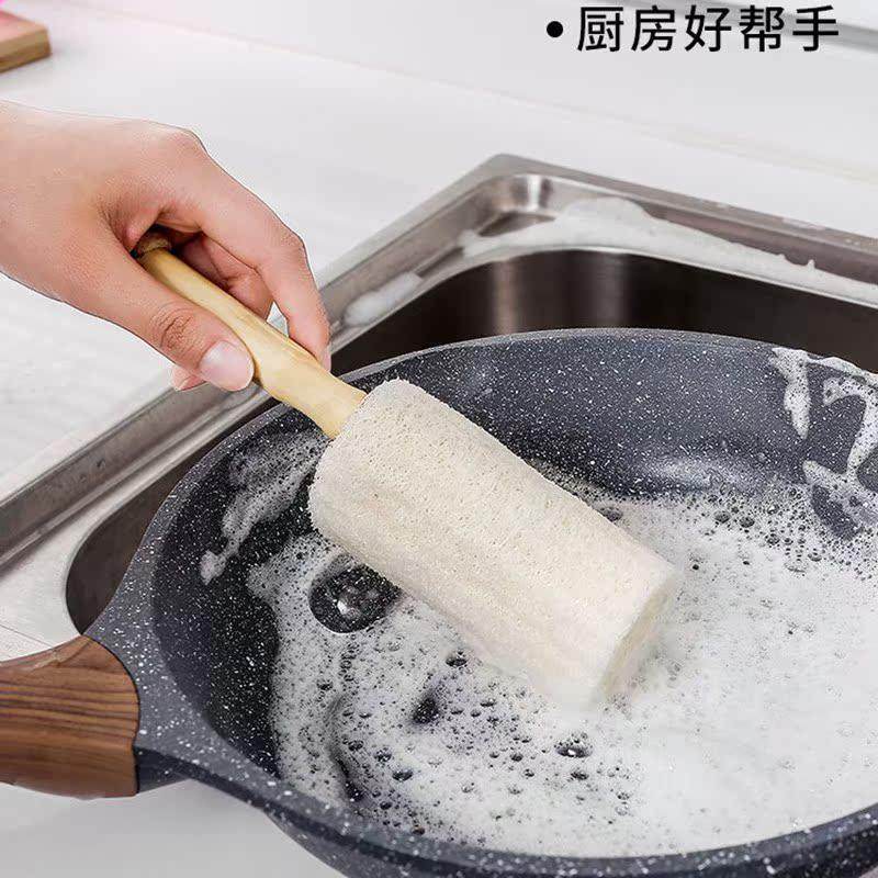 天然丝瓜络奶瓶刷水杯厨房水槽清洁刷带手柄丝瓜瓤洗碗刷锅不伤锅,淘宝优惠券,粉丝福利购,淘宝优惠卷