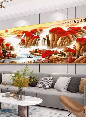 鸿运当头客厅装饰画新中式沙发背景墙壁画现代简约办公室单幅挂画