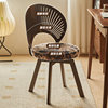 Rotatable dining chair, antique style chair, home leisure back chair, living room dining table chair, shell chair, study office chair