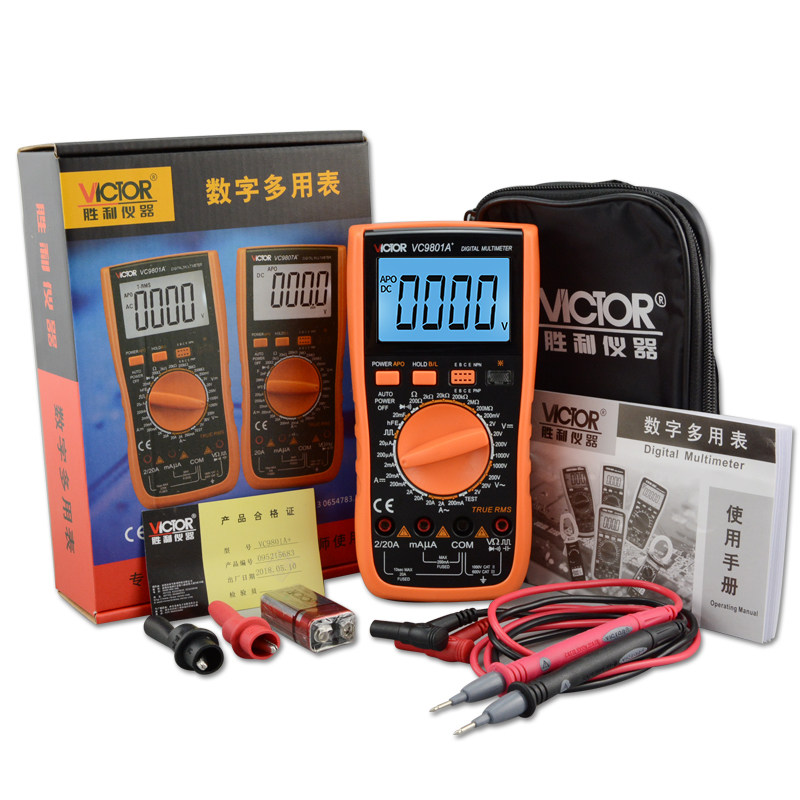 胜利vc9801a+vc9802a数字万用表 天鑫五金万用表