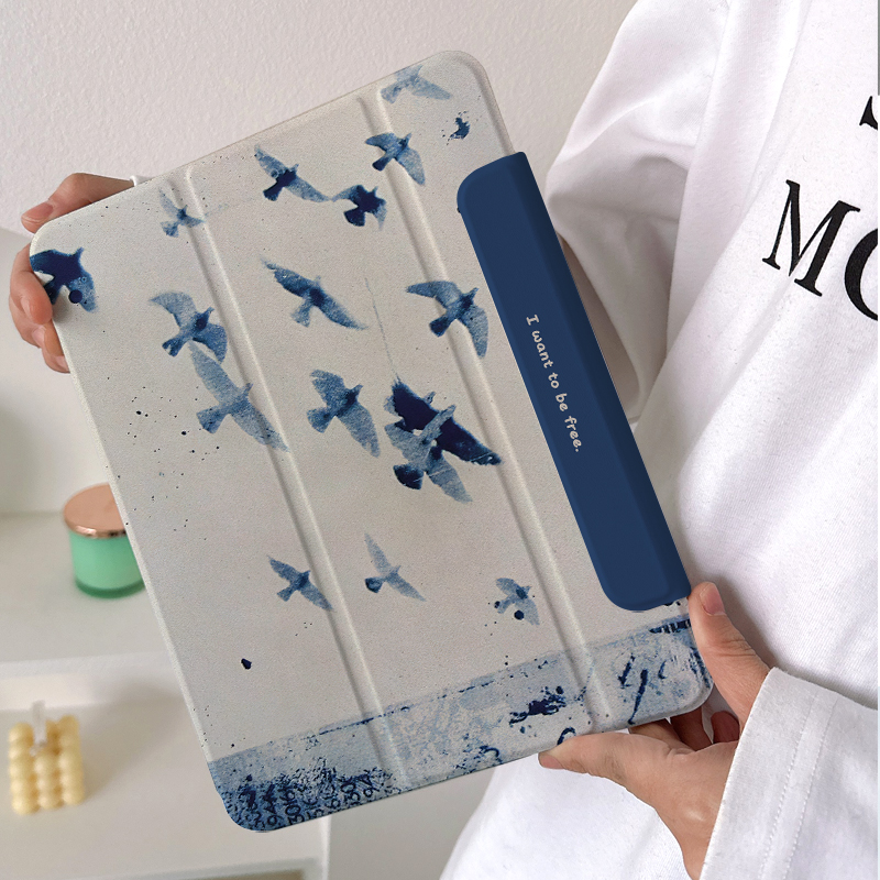 【圆环磁吸双面夹x水墨蓝鸽】侧边充电2024适用华为平板matepad保护套11pro全包air6第十代10.9防弯ipad13壳5 - 图0