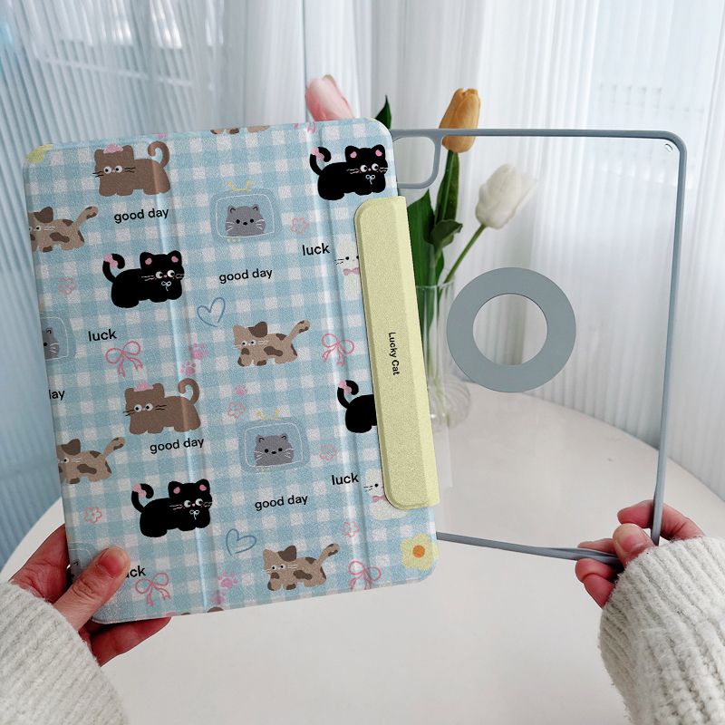 【2024x磁吸拆分】适用苹果平板ipadair6保护套pro11华为matepad11.5s亚克力5防弯12.2带笔槽4透明十代壳mini - 图1