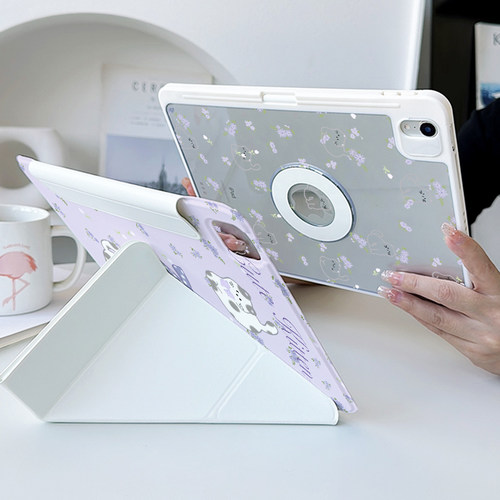 【Y折磁吸x可分离】紫色猫咪2025适用小米平板pro11代6透明ipadair7保护套13防弯matepad12.2可爱11.5s壳mini - 图1