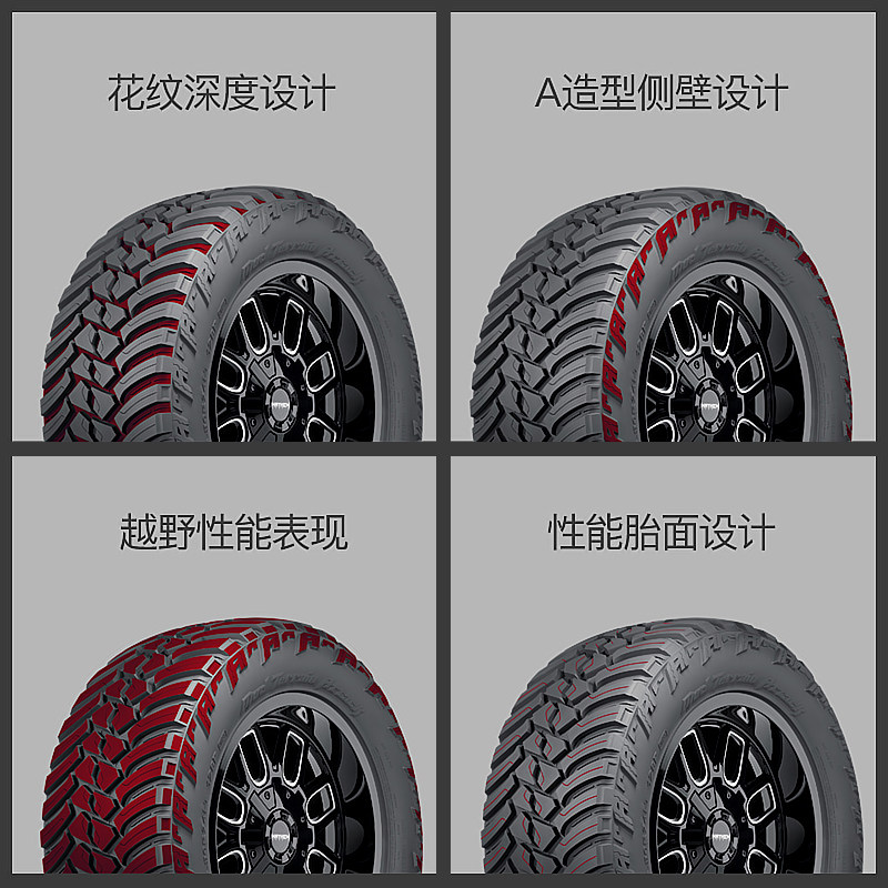 AMP山地泥地MT越野胎305/55R20途乐Y62T坦途F150牧马人红杉公羊_虎窝淘