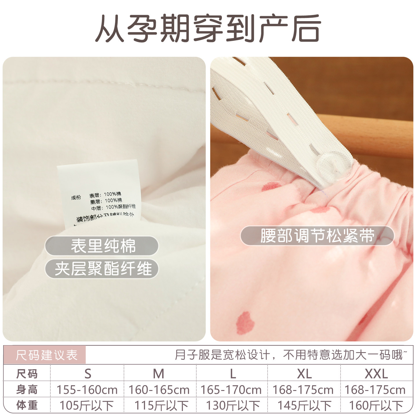 富朵三层夹棉产妇坐月子保暖睡衣冬产后纯棉加厚孕妇可外穿家居服,淘宝优惠券,粉丝福利购,淘宝优惠卷