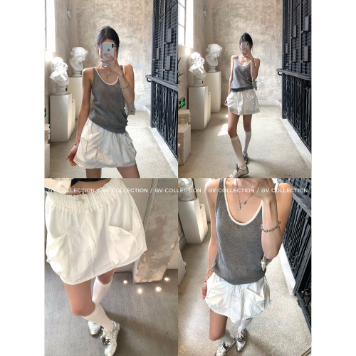 GV大白哥 夏日松弛 速干机能松紧腰大口袋工装裙裙裤夏季新款裙子 - 图1