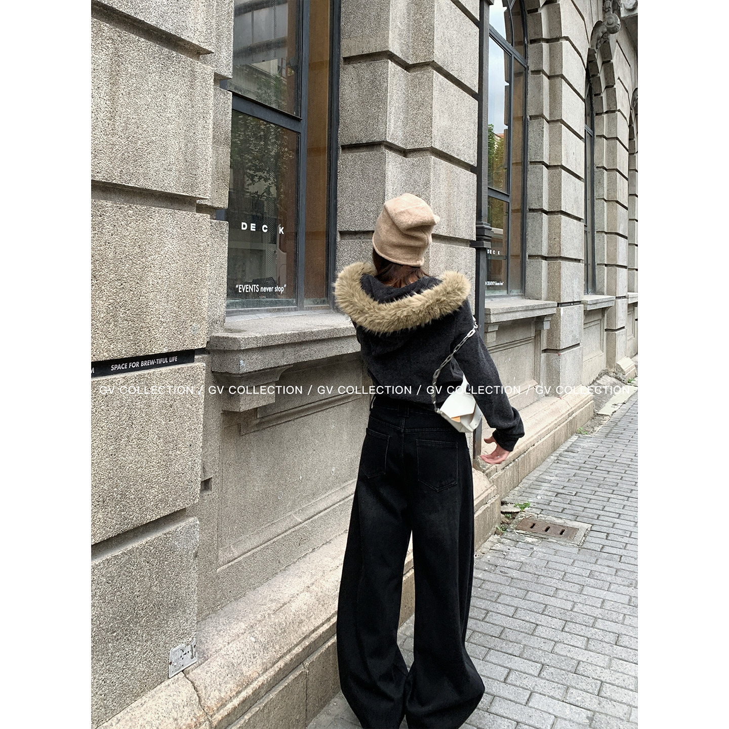 GV大白哥 轻暖壁炉 磨毛毛领修身加绒收腰卫衣开衫秋冬上衣女保暖,淘宝优惠券,粉丝福利购,淘宝优惠卷