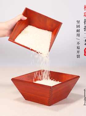 木质米斗摆件结婚乔迁升老式复古