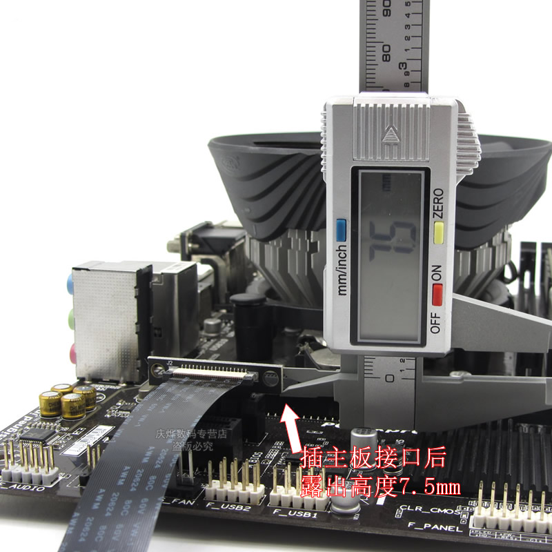 PCI-E3.0 36p转声卡网卡延长线小插槽 90度 pciex1立式转接线 1X-图2